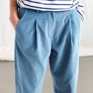 Blue Corduroy Trousers - Lightweight Women's Pants